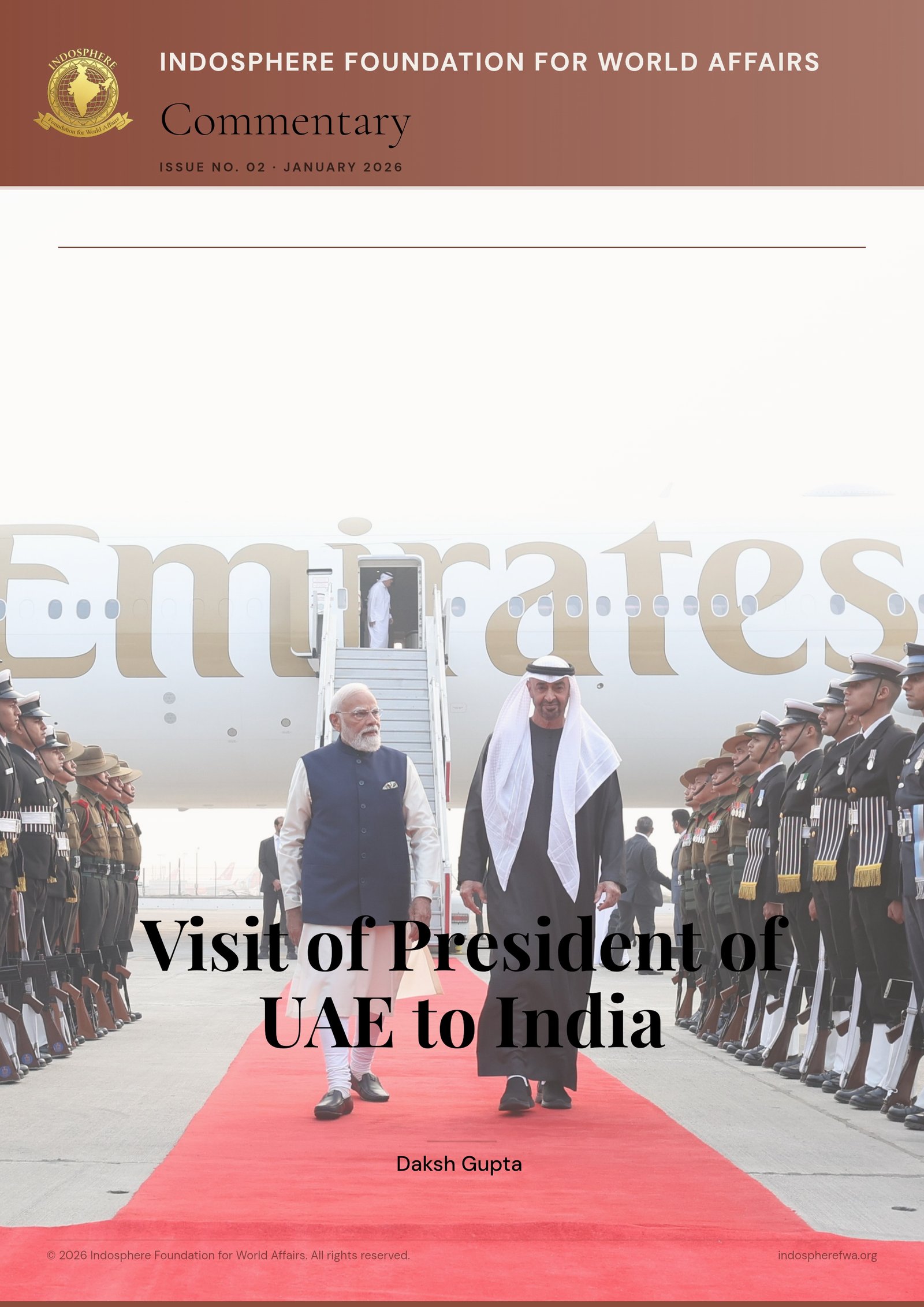 Visit of President of UAE to India