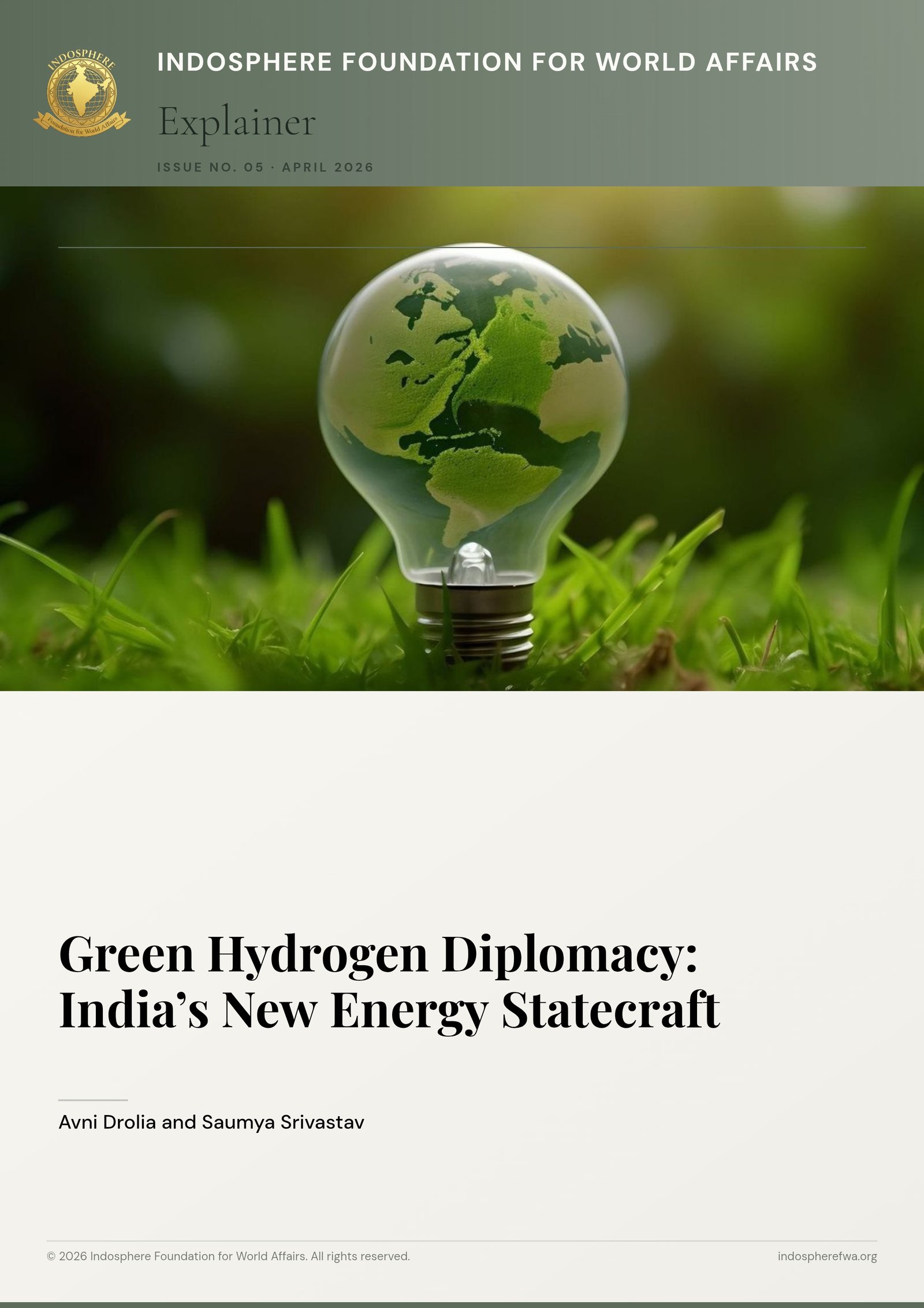 Green Hydrogen Diplomacy: India’s New Energy Statecraft