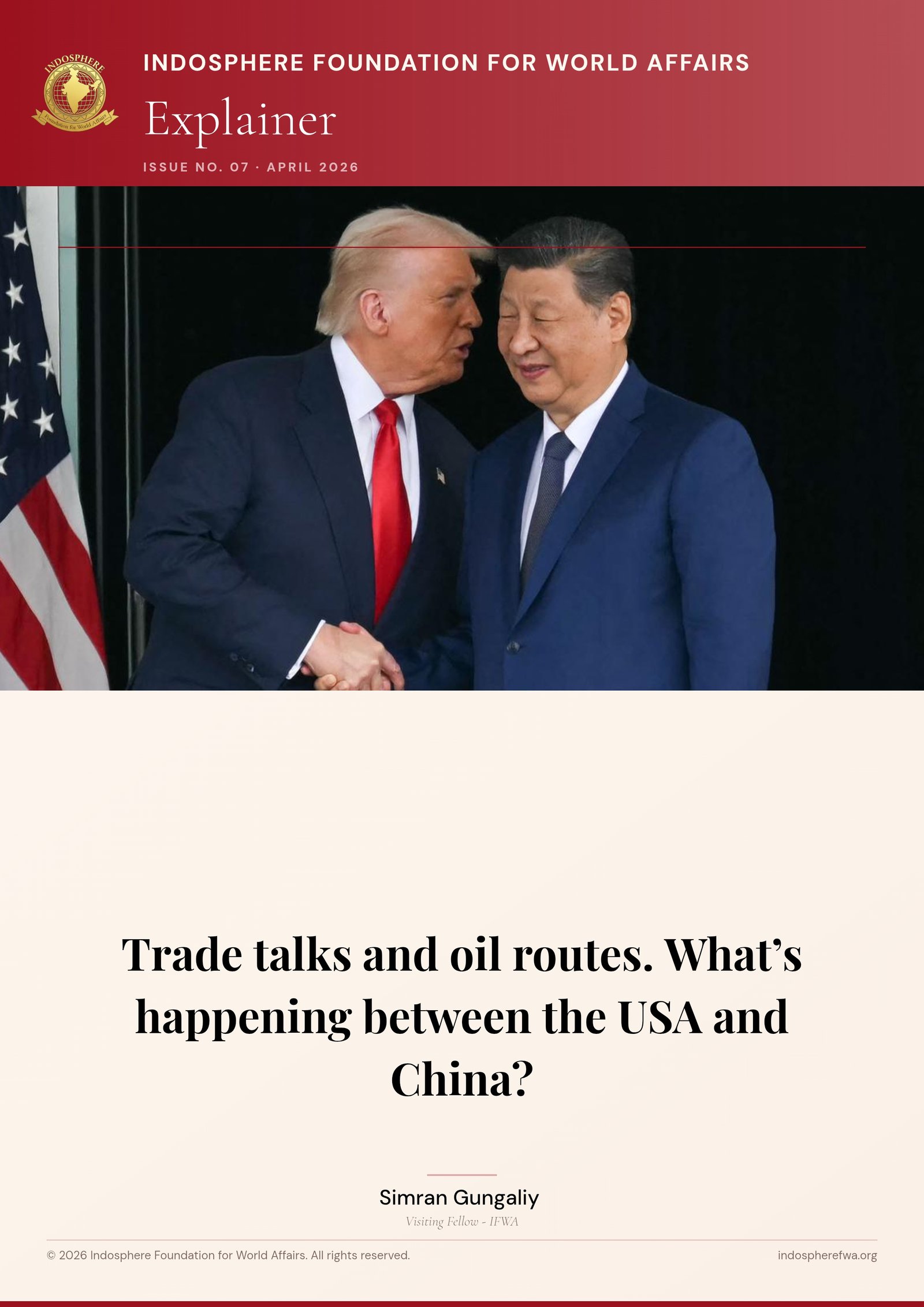Trade talks and oil routes. What’s happening between the USA and China?